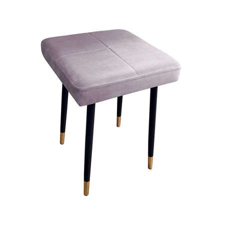  FENIKS upholstered stool in dirty pink color, MG-55 material with golden leg