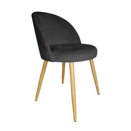 Black upholstered CENTAUR chair in MG-19 material with oak leg