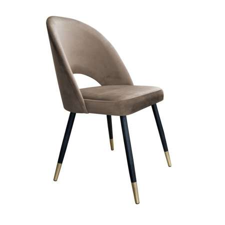 Bright brown upholstered LUNA chair material MG-06 with golden leg
