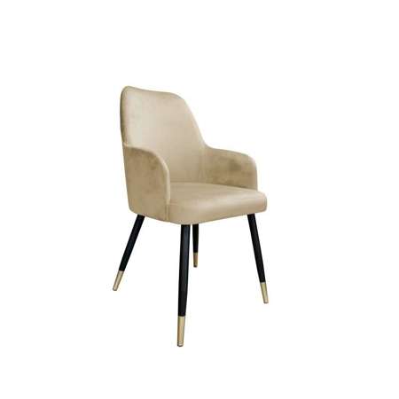 Bright brown upholstered PEGAZ chair material MG-06 with golden leg