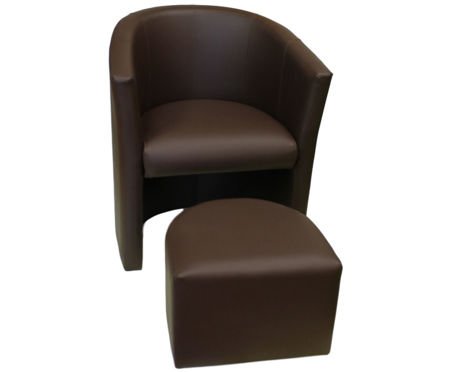 Brown CAMPARI armchair with footrest