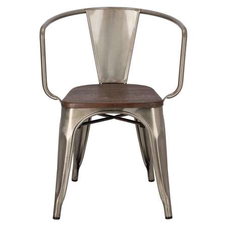 Chair Paris Arms Wood brushed pine metal