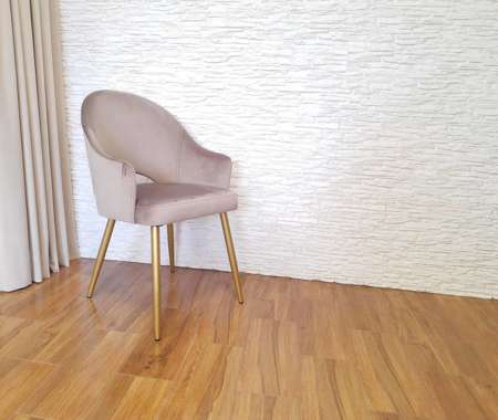 Dark brown upholstered chair DIUNA armchair material MG-05