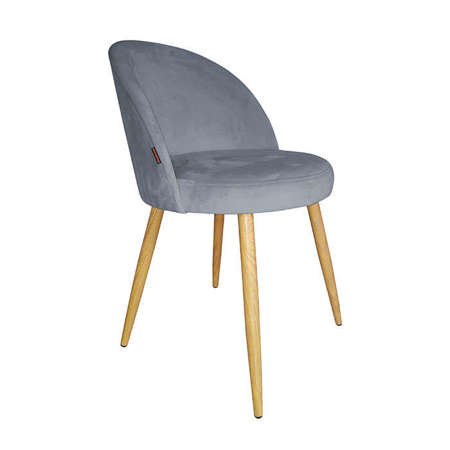 Dark gray upholstered CENTAUR chair in BL14 material with oak leg