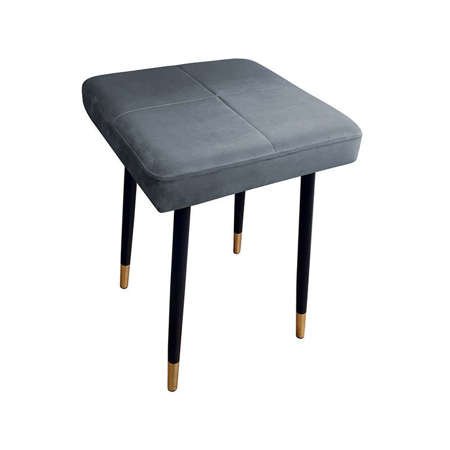 Dark gray upholstered FENIKS chair, material BL-14 with a golden leg