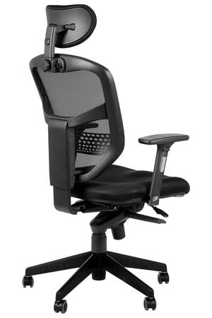 Fotel biurowy gabinetowy z wysuwem siedziska JAWA krzesło biurowe obrotowe czarne