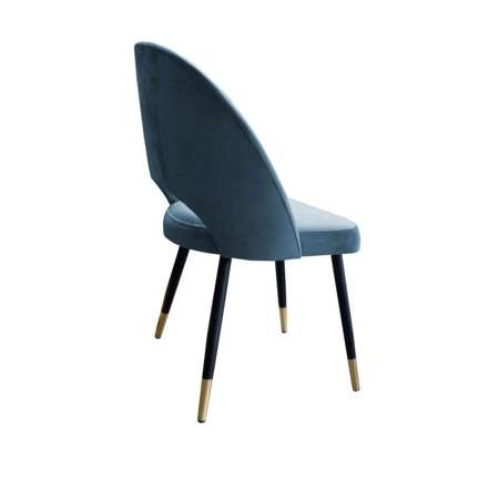 Gray-blue upholstered LUNA chair material BL-06 with golden leg