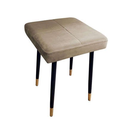 Gray brown upholstered FENIKS chair, material MG-09 with a golden leg