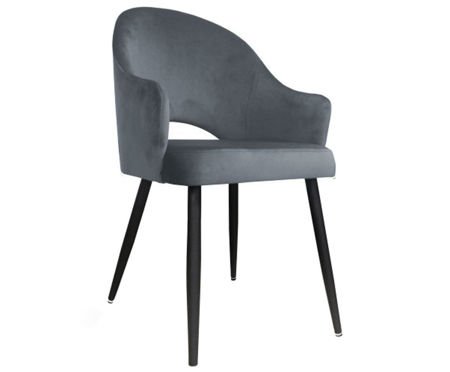 Gray upholstered chair armchair DIUNA material BLUVEL10