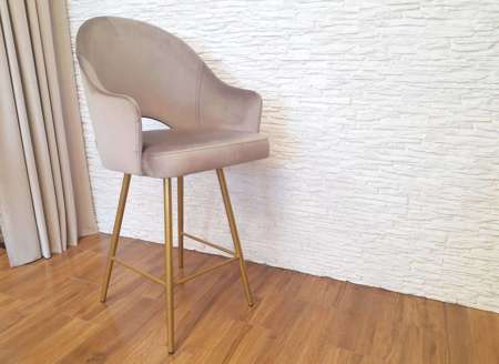 Light brown upholstered DIUNA bar stool material MG-06