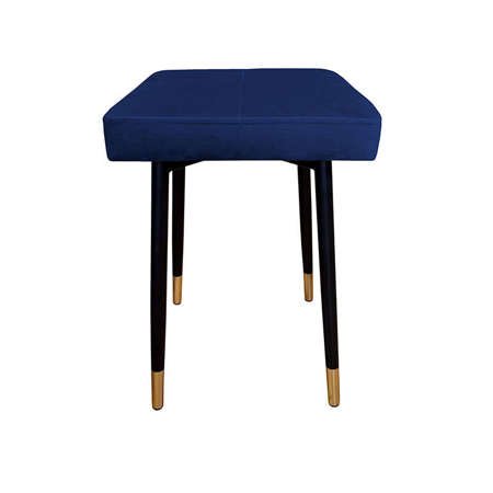 Navy blue upholstered FENIKS chair, material MG-16 with a golden leg