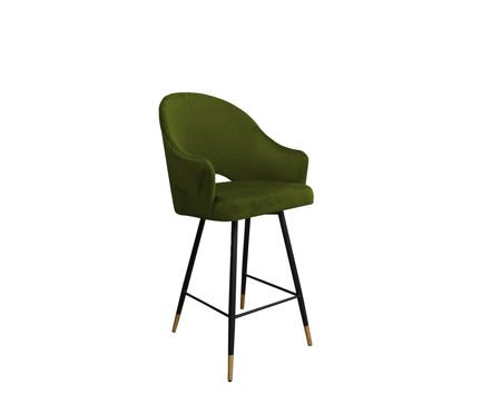 Olive upholstered armchair DIUNA armchair material BL-75 with golden leg