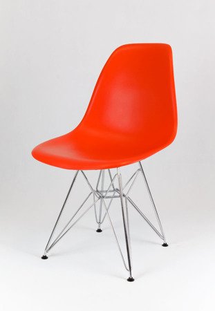 SK Design KR012 Orange Chair, Chrome legs