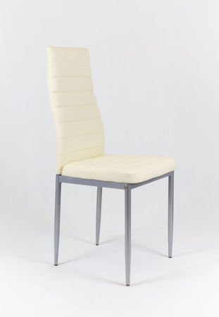 SK Design KS001 Cream Synthetic Leather Chairon a Painted Frame