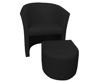 Black CAMPARI armchair with footrest