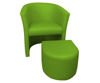 Olive CAMPARI armchair with footrest