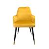 Yellow upholstered PEGAZ chair material MG-15 with golden leg