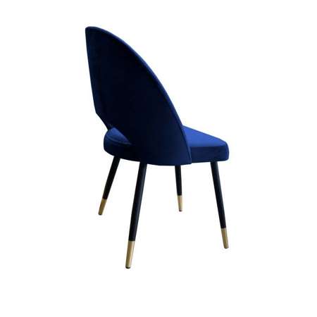 Blau gepolsterter Stuhl LUNA Material MG-16 mit goldenem Bein