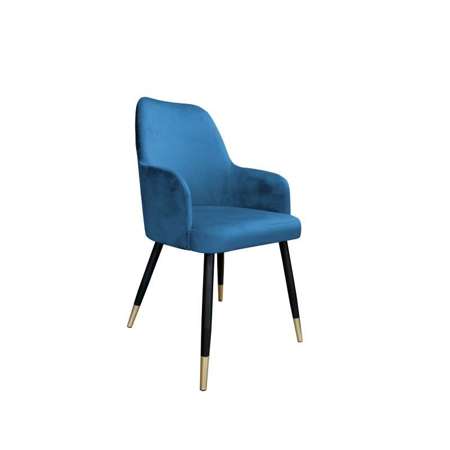 Blau gepolsterter Stuhl PEGAZ Material MG-33 mit goldenen Bein
