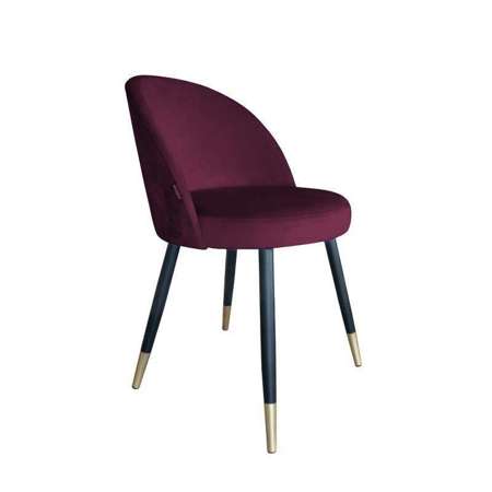 Gepolsterter CENTAUR-Stuhl aus burgunderfarbenen MG-02-Material mit goldenem Bein