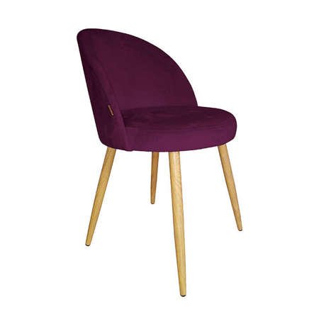 Gepolsterter CENTAUR-Stuhl aus pflaumenfarbenem MG-02-Material mit Eichenbein