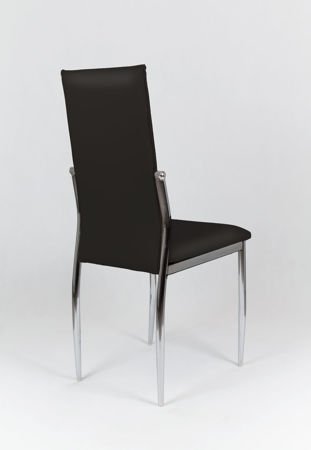 SK Design KS004 Schwarz Kunsleder Stuhl mit Chromgestell