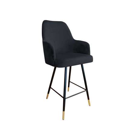 Schwarzer gepolsterter Stuhl PEGAZ Material MG-19 mit goldenen Bein