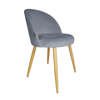 Dunkelgrauer gepolsterter CENTAUR-Stuhl aus BL14-Material mit Eichenbein
