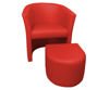 Rot CAMPARI Sessel mit Fußstütze