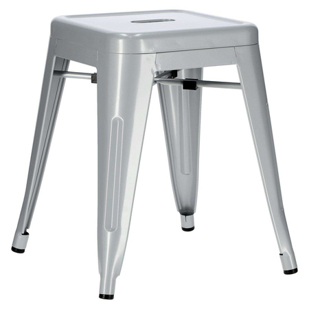 Grauer Pariser Hocker, inspiriert von Tolix