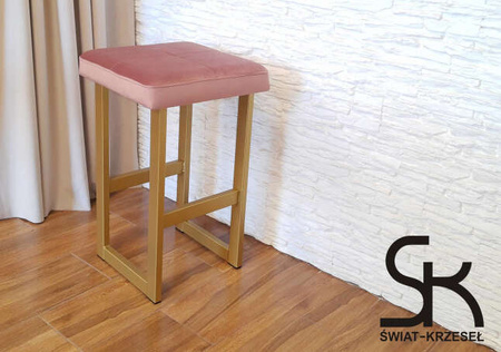 Ciemny brąz tapicerowany hoker ALPACA 75 cm materiał MG-05