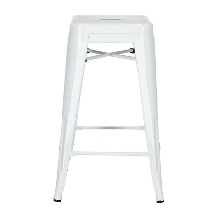 Paris 66cm white bar stool inspired by Tolix