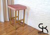 Burgundowy tapicerowany hoker ALPACA 75 cm materiał MG-02