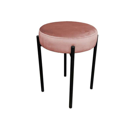 Koralowy tapicerowany taboret GALAKTIK materiał MG-58