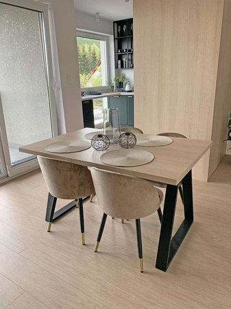 KALIPSO chair light brown material MG-06 with golden leg