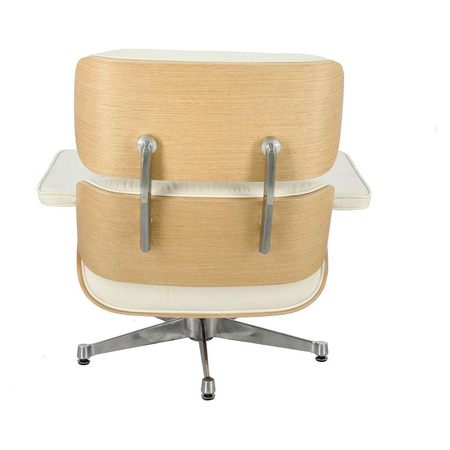 Vip Armchair white / natural oak / silver base