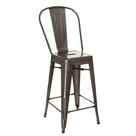 Paris Back metal bar stool inspired by Tolix