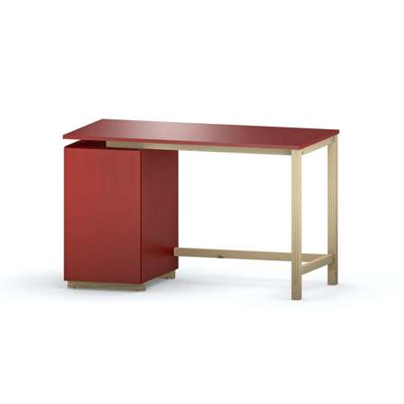 B-DES43 COLOR biurko z szafką na drewnianych nogach, różne kolory 138x60cm 