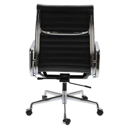 Fotel biurowy CH1191T czarna skóra/chrom