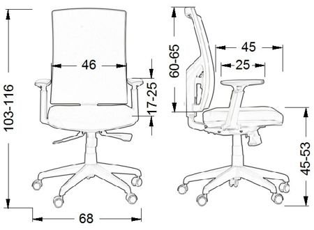 Krzesło Fotel obrotowy Korfu - szary aluminium