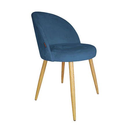 Niebieskie tapicerowane krzesło CENTAUR materiał MG-33 z nogą dębową