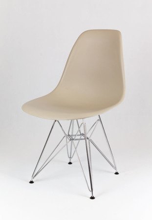 SK Design KR012 Beżowe Krzesło Chrom